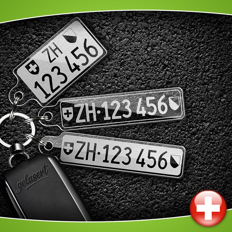 Kontrollschild-Schlüsselanhänger PKW Schweiz